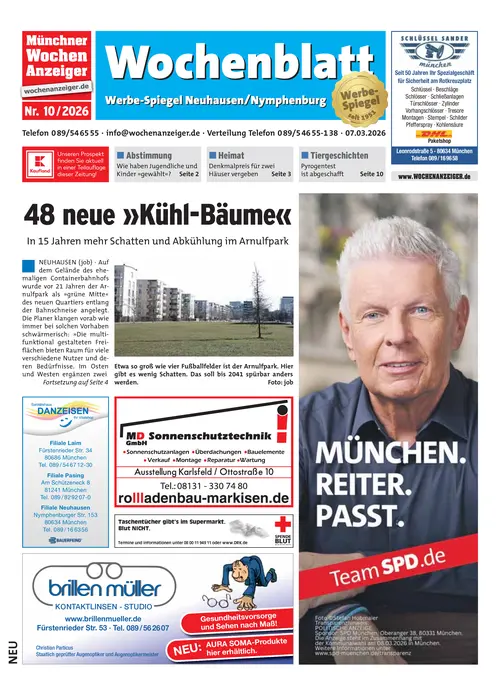 Wochenblatt - Werbe-Spiegel Neuhausen / Nymphenburg Cover